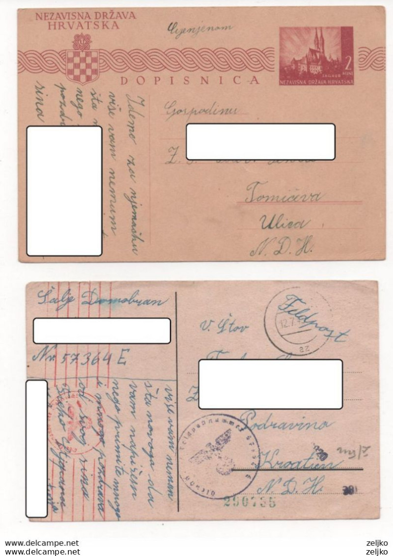 Croatia NDH, Germany, WWII, Soldier's Letters Included, 369th (Croatian) Infantry Division, Vražja, 15 Letters And Cards - Croatia