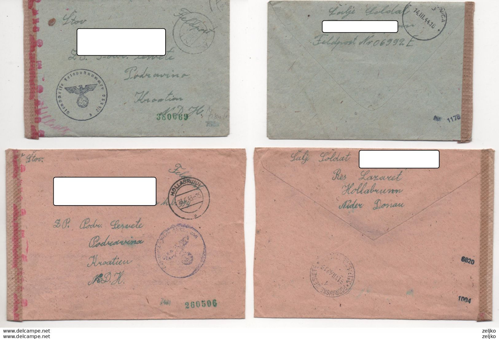 Croatia NDH, Germany, WWII, Soldier's Letters Included, 369th (Croatian) Infantry Division, Vražja, 15 Letters And Cards - Croacia