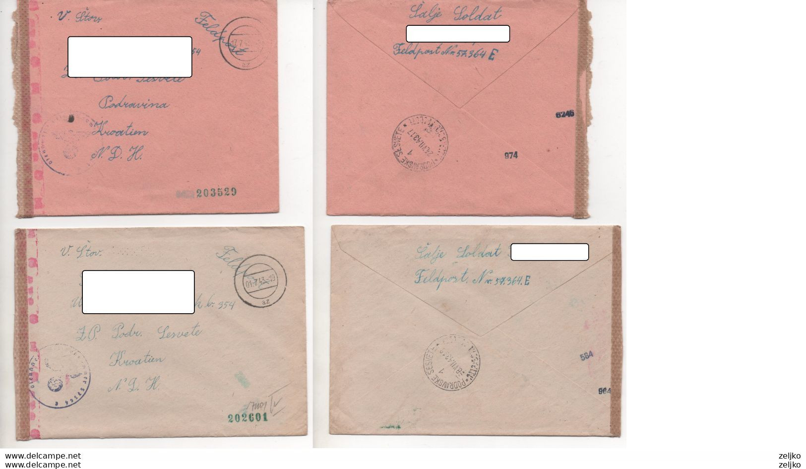 Croatia NDH, Germany, WWII, Soldier's Letters Included, 369th (Croatian) Infantry Division, Vražja, 15 Letters And Cards - Kroatien