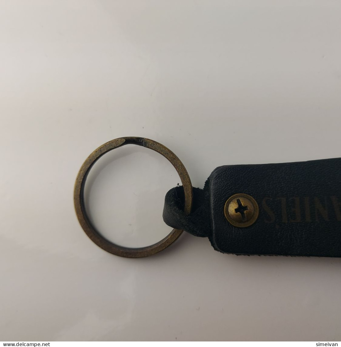 Jack Daniel's Whiskey Collectible Black Leather Key Ring Keychain #5560