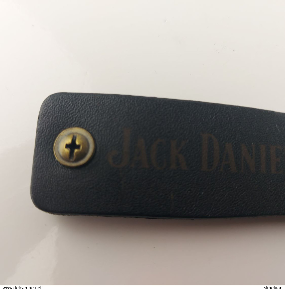 Jack Daniel's Whiskey Collectible Black Leather Key Ring Keychain #5560