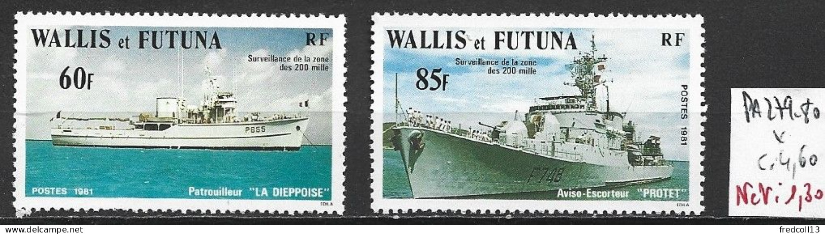 WALLIS ET FUTUNA PA 279-80 * Côte 4.60 € - Neufs