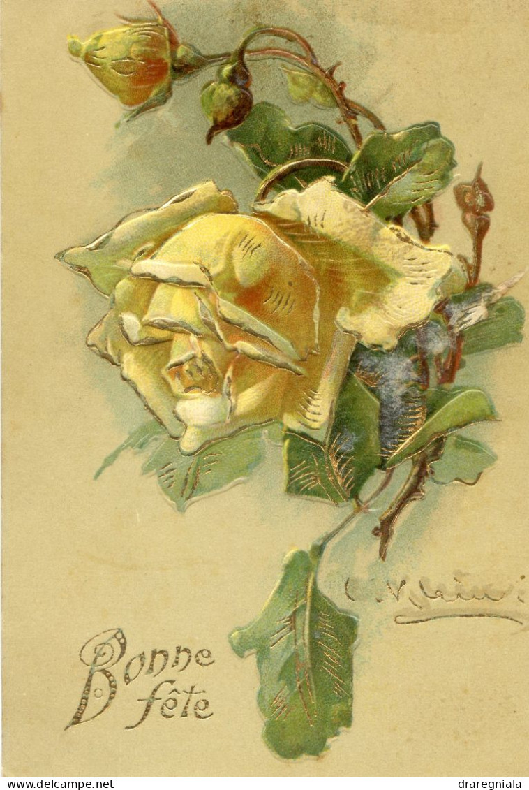 Cpa Fantaisie - En Relief - Bonne Fête - Rose - 1906 Beaucourt 90 - Sonstige & Ohne Zuordnung