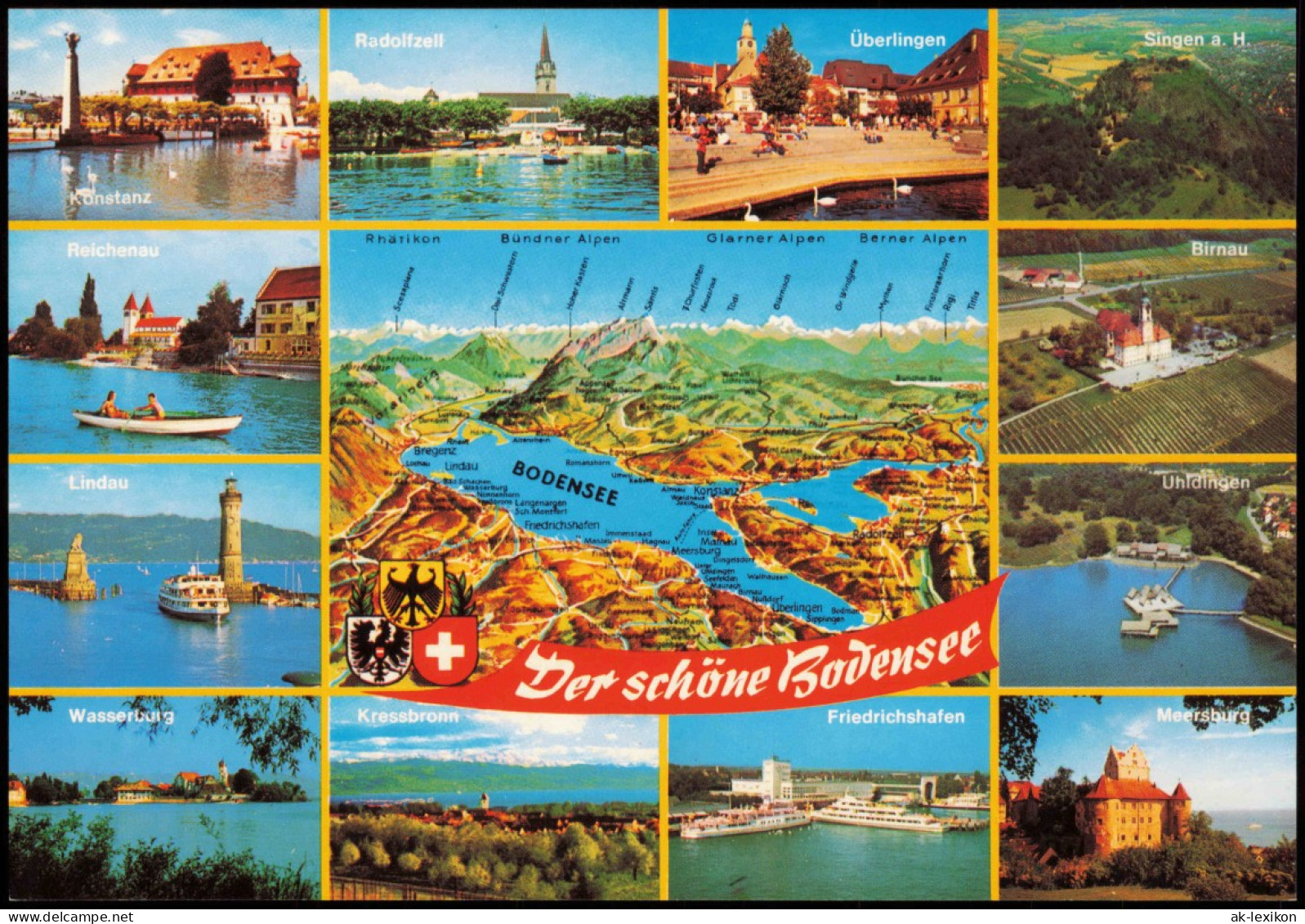 Ansichtskarte  Der Bodensee (Mehrbildkarte) U.a. Relief-Ansicht 1980 - Sin Clasificación