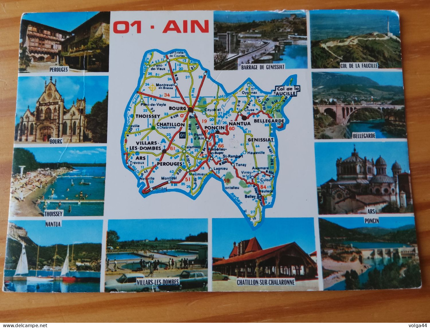 01  -AIN- Carte Geographique - Contour Du Département  Avec Multivues - Carte Geografiche