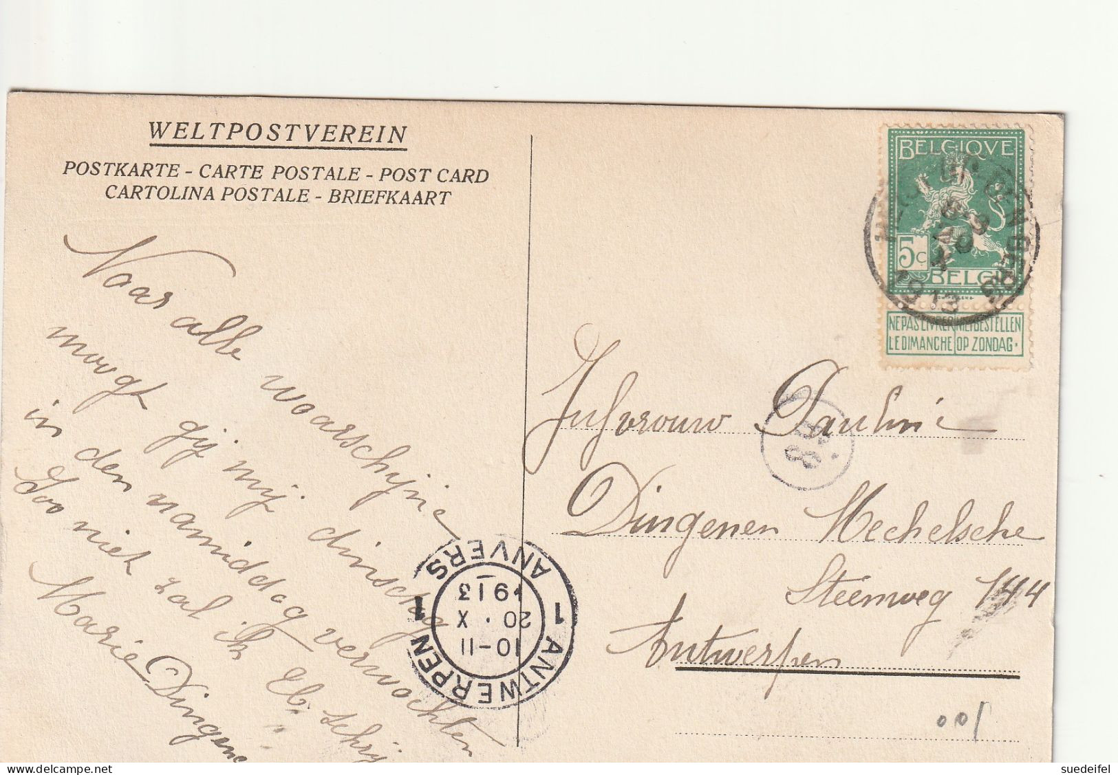 Bad NeuenahrApollinaris, Nähe Alte Burg ,belg, Briefmarke 1913 - Bad Neuenahr-Ahrweiler