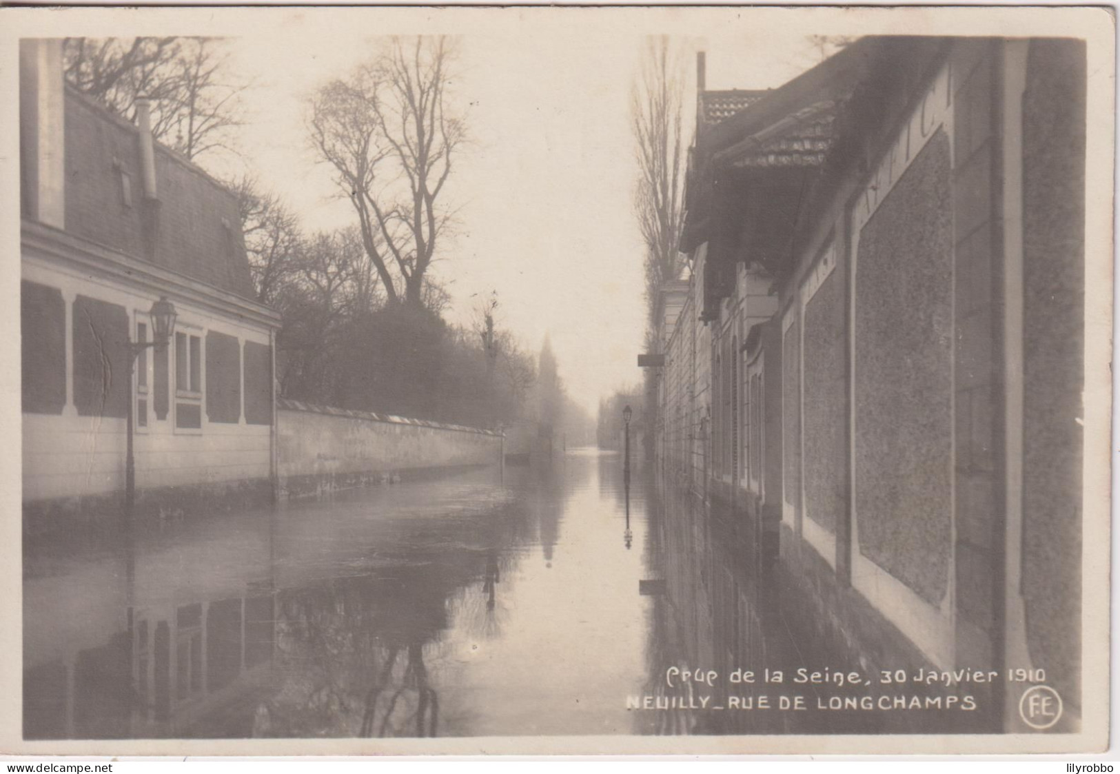 FRANCE - PARIS - Crue De La Seine 1910  Neuilly - Rue De Longcnamps 1912 - Floods