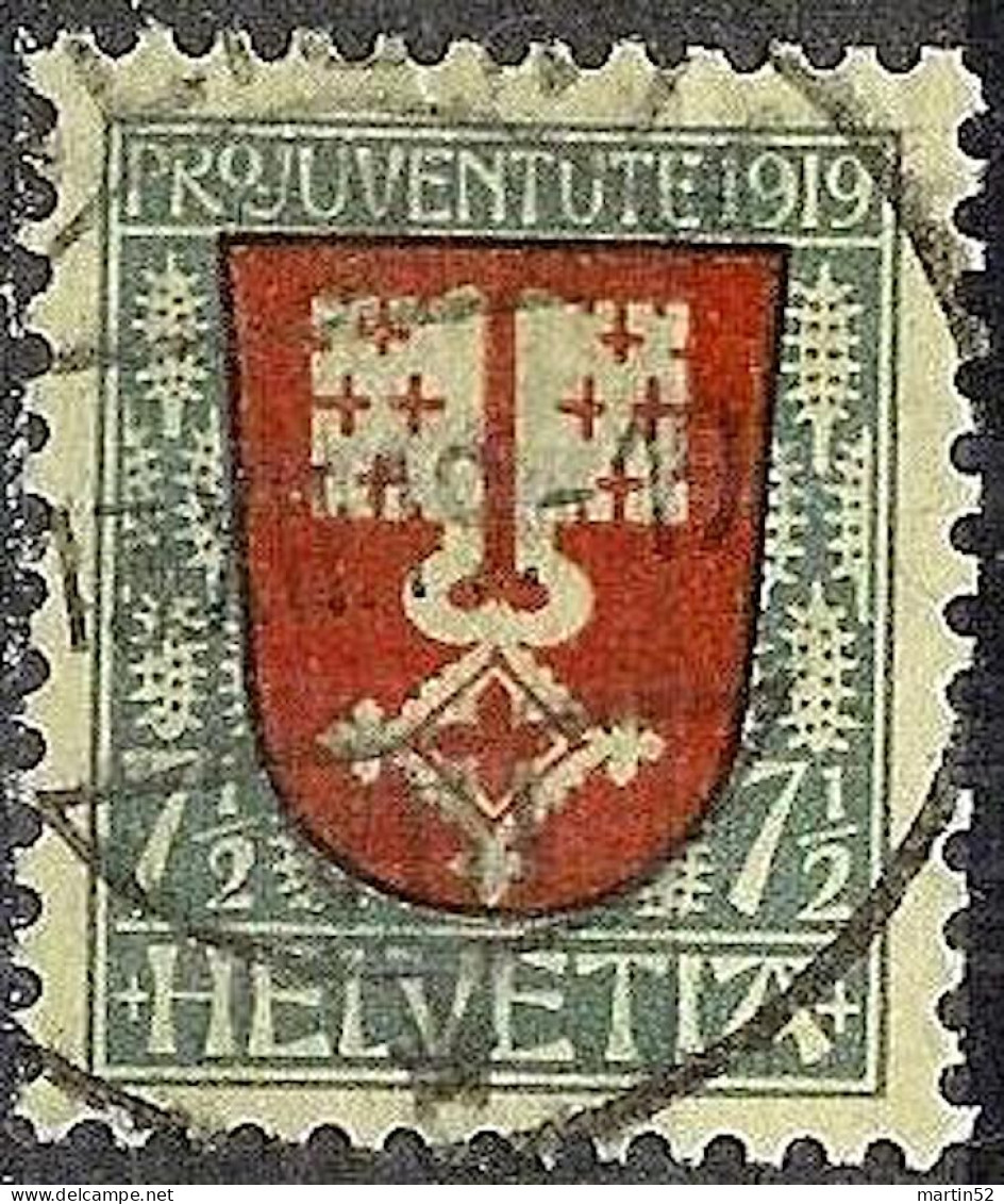 Schweiz Suisse Pro Juventute 1919: Wappen Nidwalden Zu WI12 Mi 149 Yv 173 Voll-⊙ ADLISWIL 13.XII.19 (Zumstein CHF 20.00) - Oblitérés