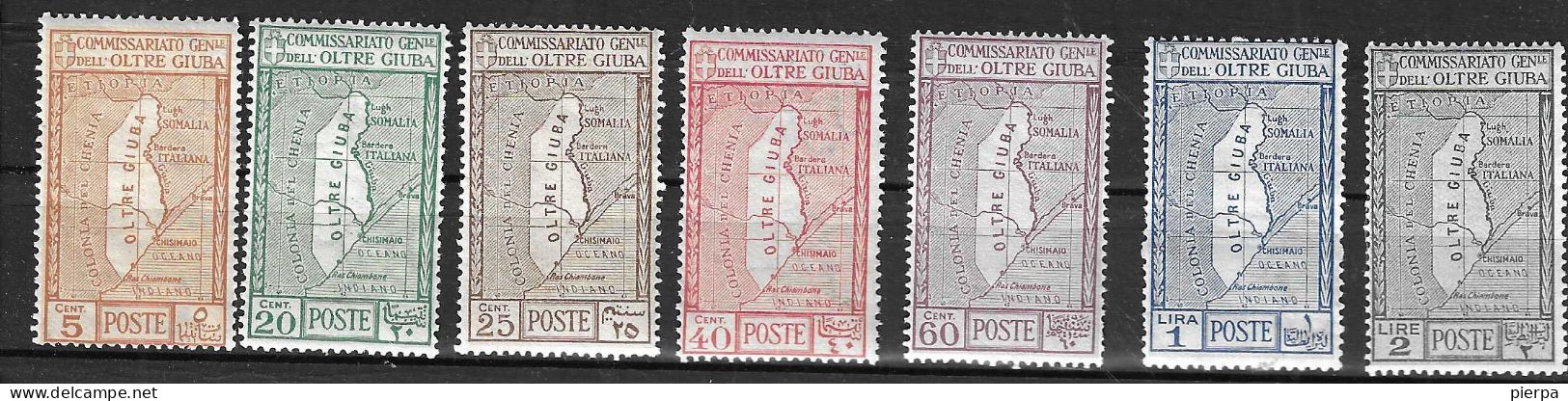 OLTRE GIUBA - 1926 - ANNESSIONE TERRITORIO - SERIE 7 VALORI - NUOVA MNH** (YVERT 29\35 - MICHEL 23\9 - SS 29\35) - Oltre Giuba