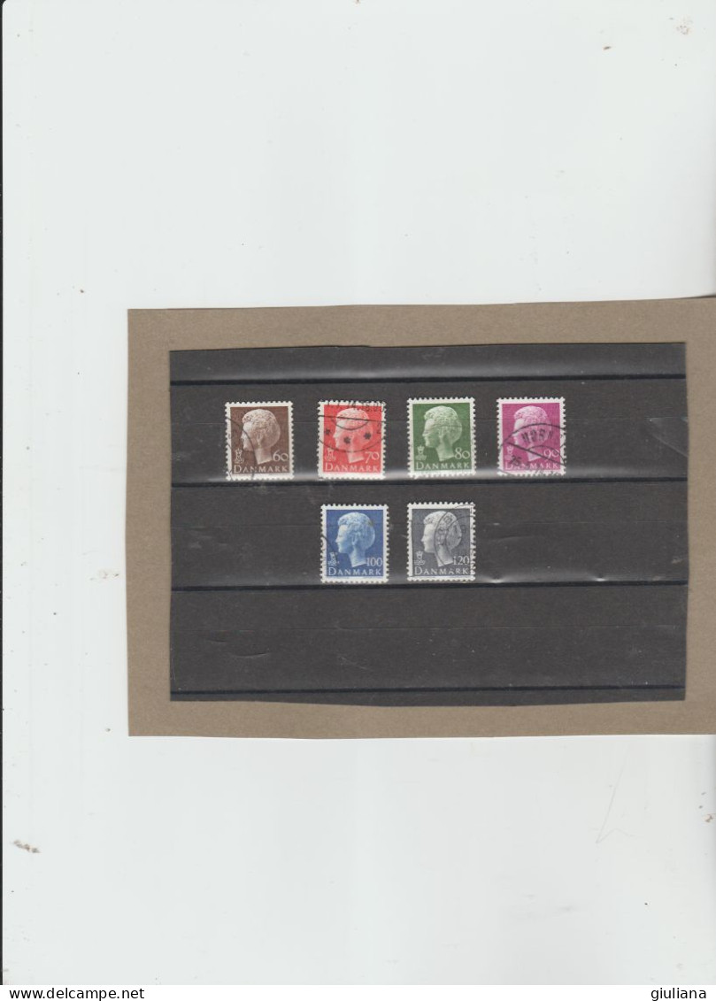 Danimarca 1974 - (UN)  567/72 Used  "Regina Margherita. Serie Ordinaria. Carta Fluorescente" Serie Completa - Used Stamps