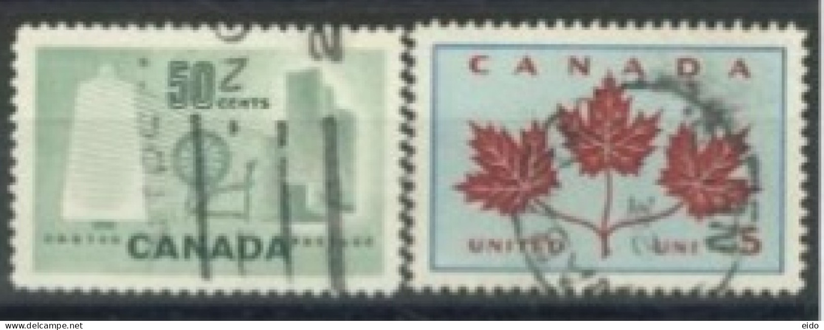 CANADA - 1953/64, TEXTILE INDUSTRY & CANADIAN UNITY STAMPS SET OF 2, USED. - Usados