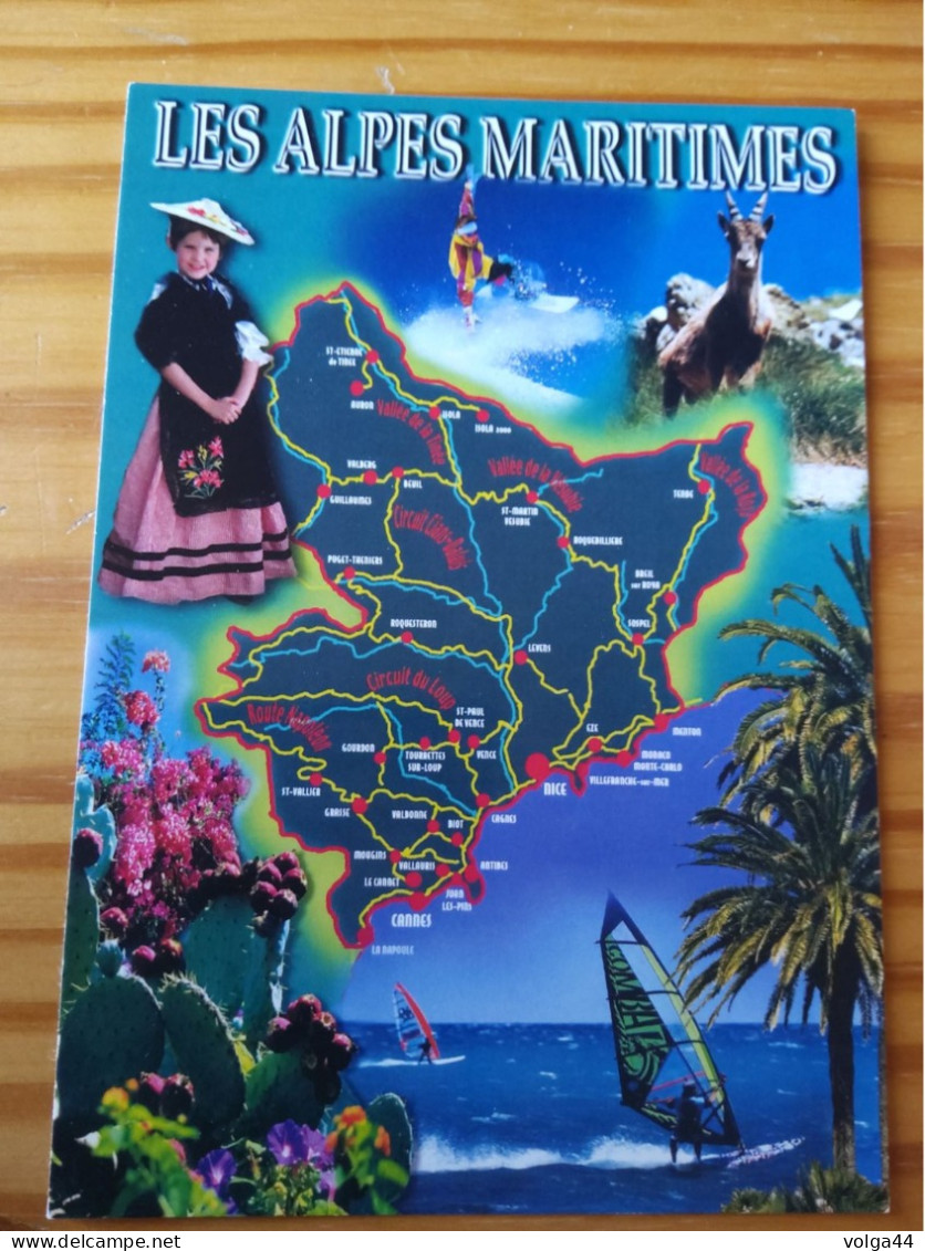 06 - ALPES MARITIMES - Carte Geographique - Contour Du Département  Avec Multivues - Landkarten
