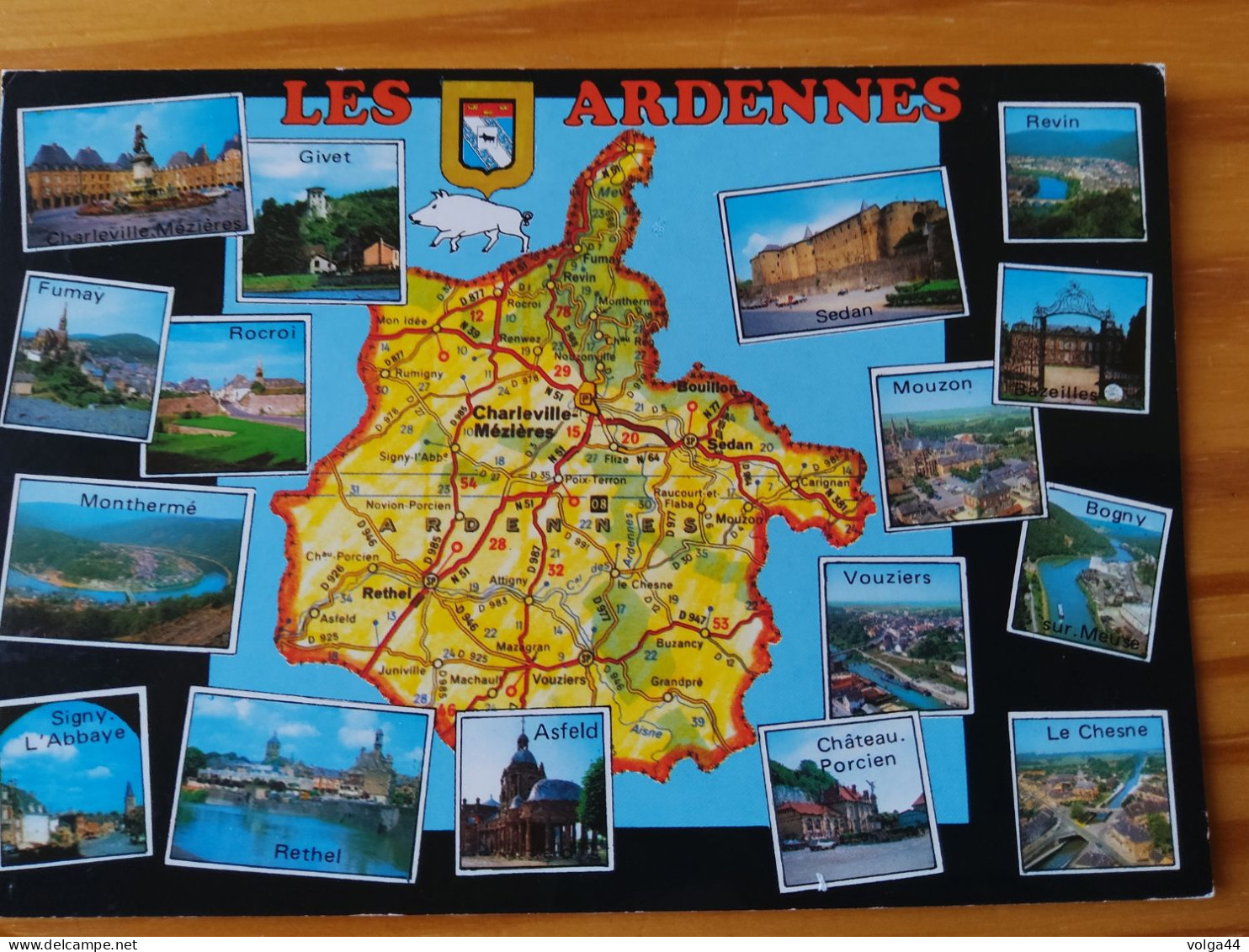 08 - LES ARDENNES - Carte Geographique - Contour Du Département  Avec Multivues - Maps