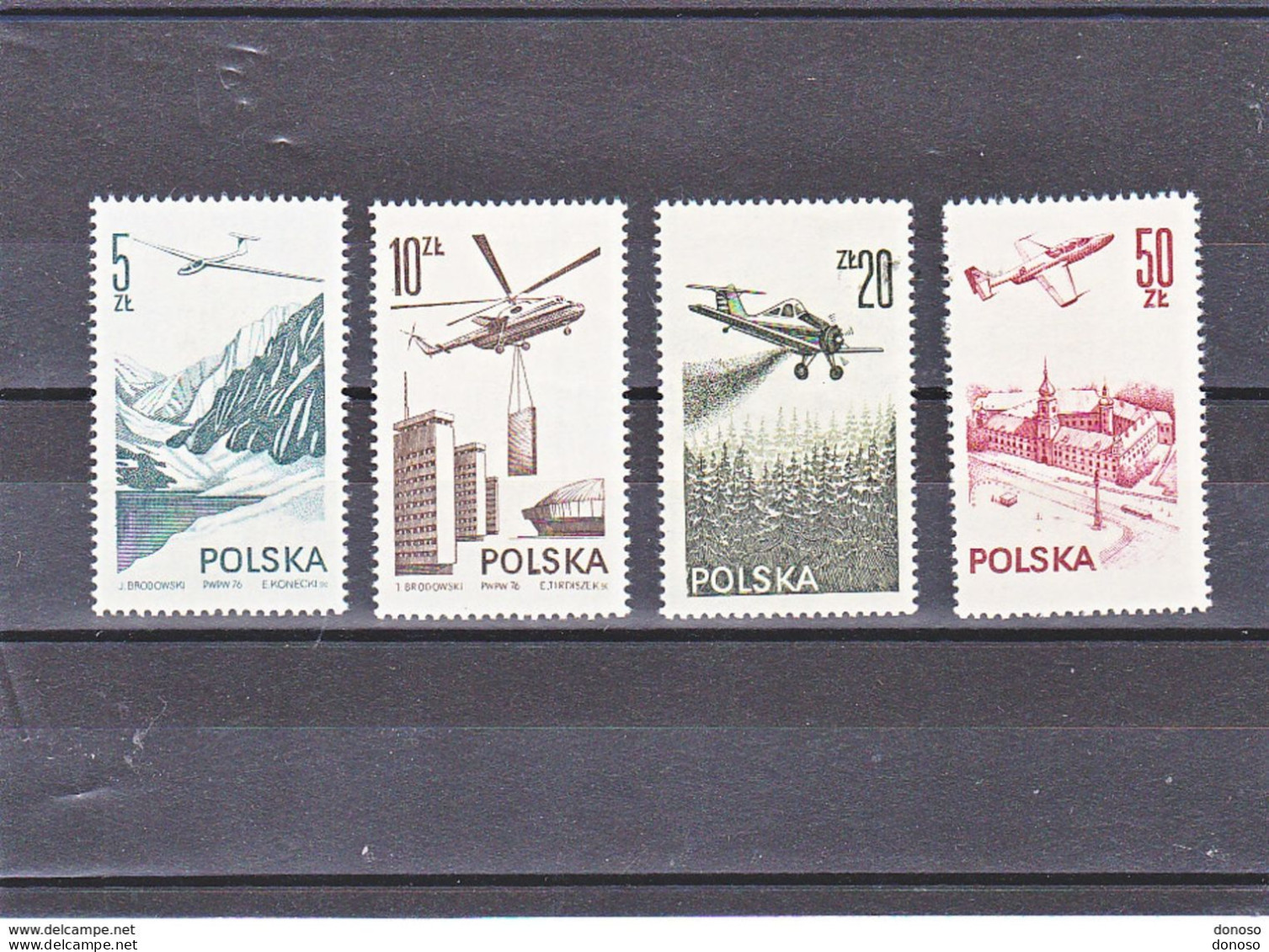 POLOGNE 1976-1978 AVIONS  Yvert PA 55-58, Michel 2437-2438 + 2484 + 2540 NEUF** MNH - Unused Stamps