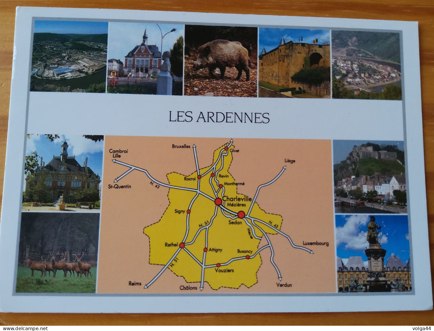 08 - LES ARDENNES - Carte Geographique - Contour Du Département  Avec Multivues - Cartes Géographiques