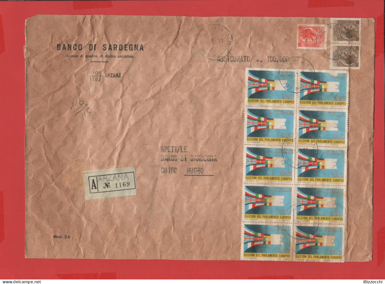 ITALIA - Storia Postale Repubblica - 1979 - 10 X 220 Elezioni Del Parlamento Europeo; Bandiere + 2x 20 Antica Moneta Sir - 1971-80: Marcophilie