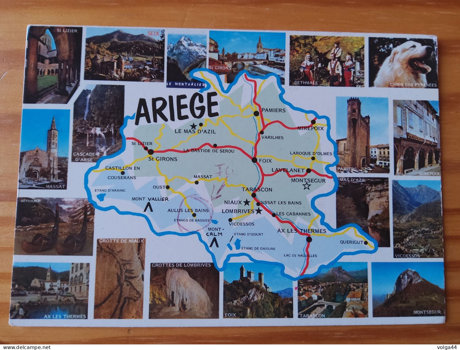 09 - ARIEGE - Carte Geographique - Contour Du Département  Avec Multivues - Mapas