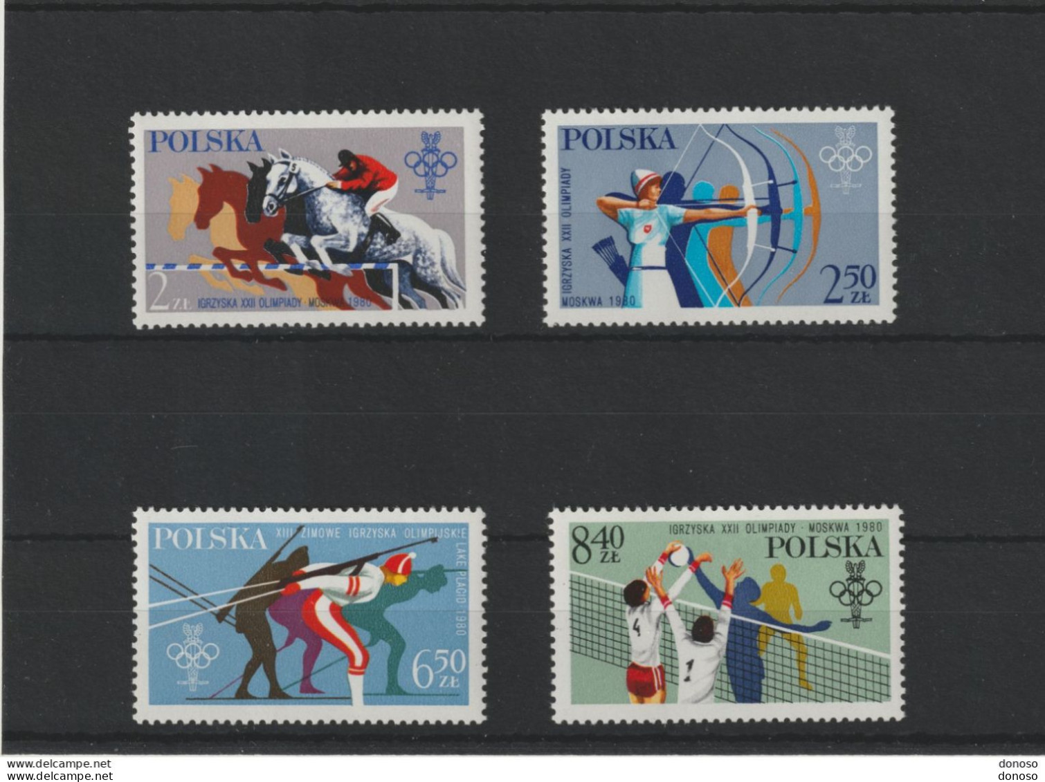 POLOGNE 1980 JEUX OLYMPIQUES MOSCOU Yvert 2491-2494  Michel 2674-2677 NEUF** MNH - Unused Stamps