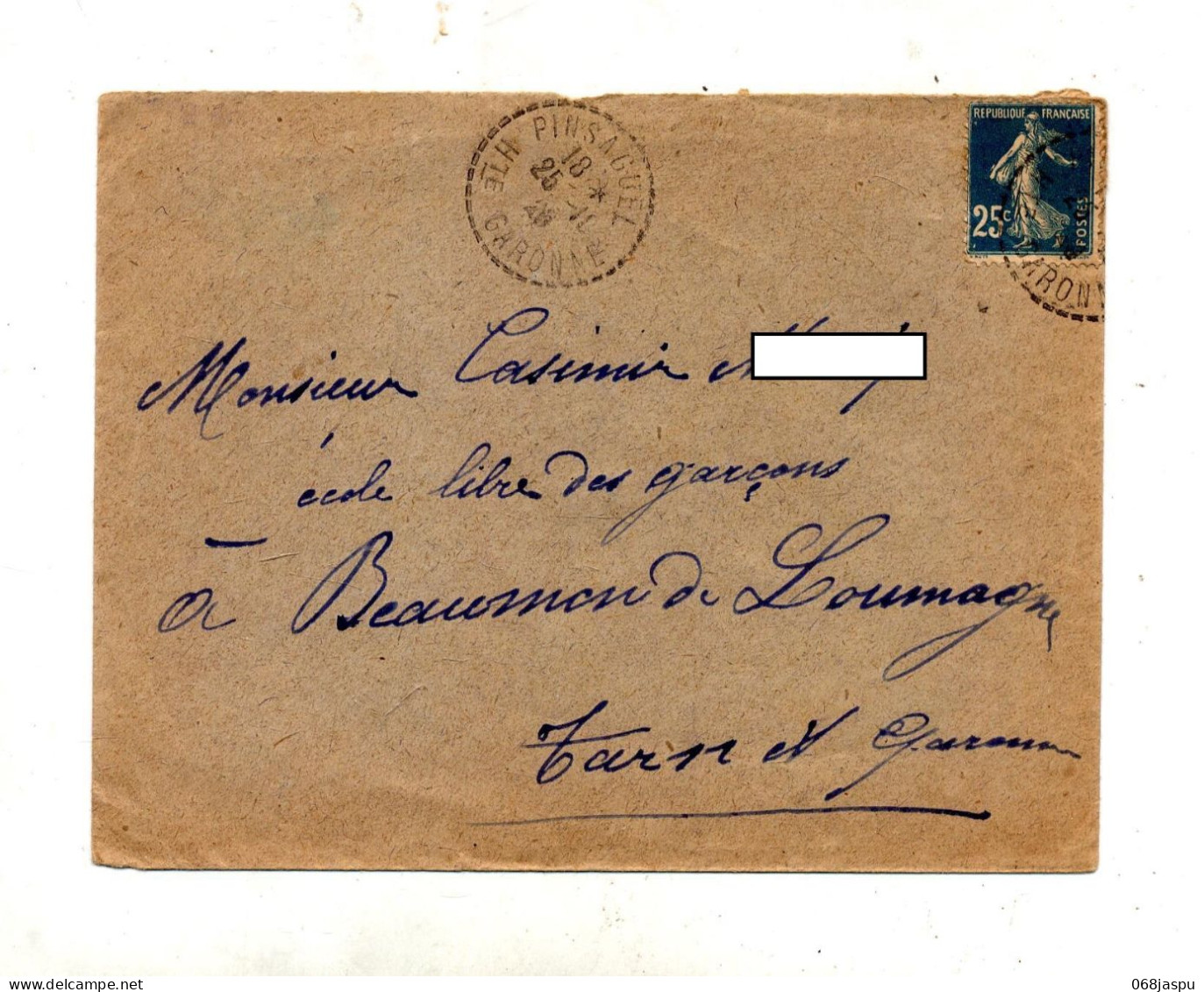 Lettre Cachet Pinsaguel - Manual Postmarks