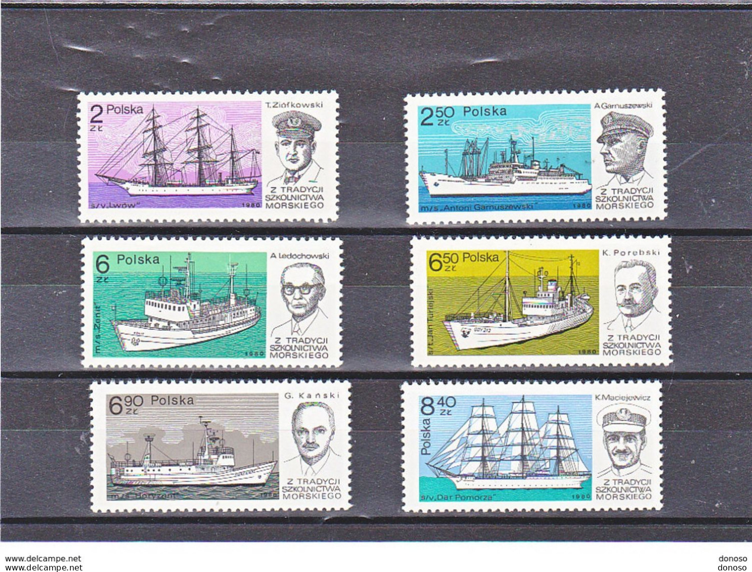 POLOGNE 1980 BATEAUX Yvert 2517-2522,  Michel 2699-2704 NEUF** MNH Cote 4,50 Euros - Unused Stamps