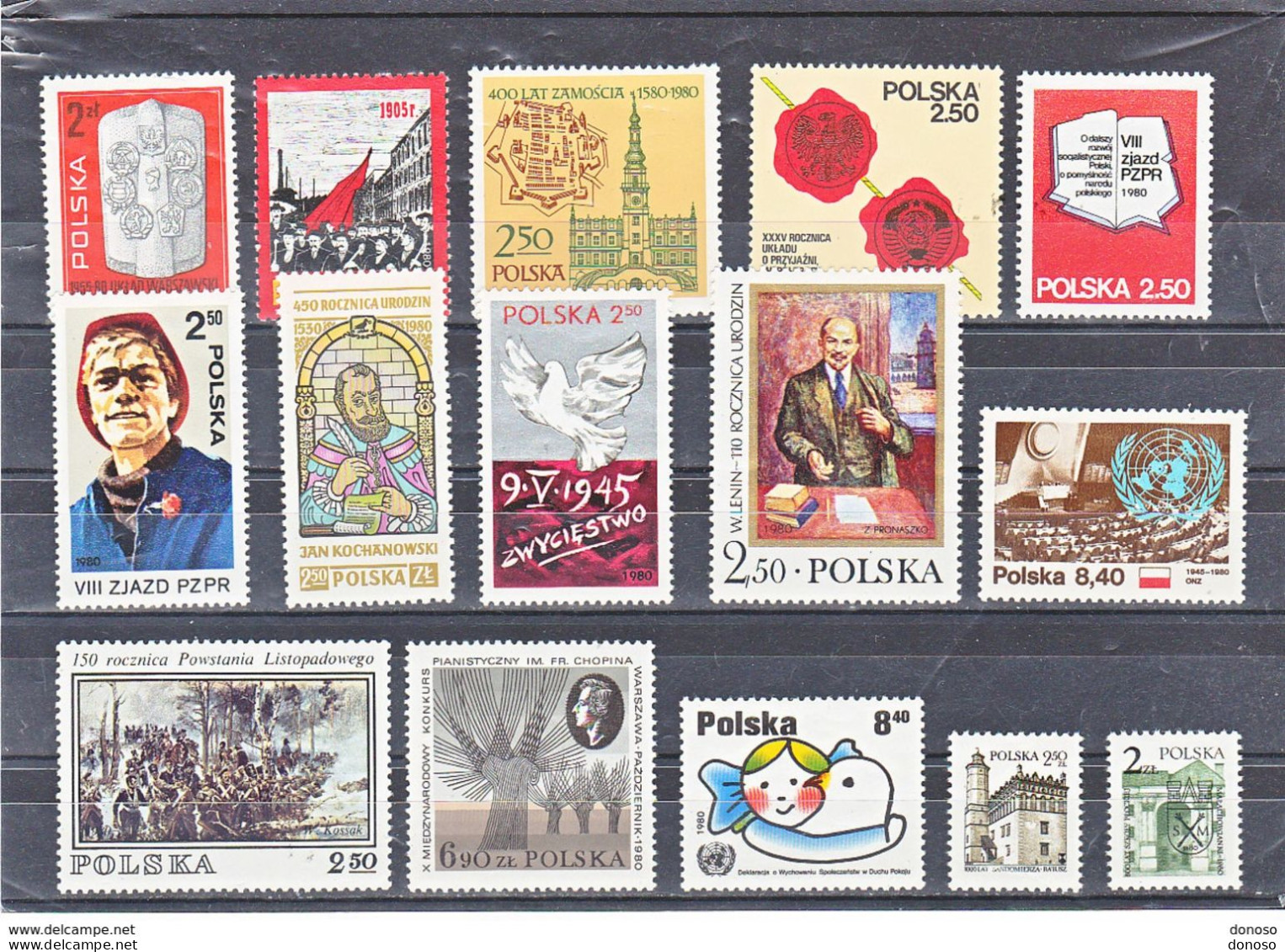 POLOGNE 1980 Yvert 2495-2502 + 2509 + 2516 + 2529-2531 + 2536-2537 NEUF** MNH - Unused Stamps