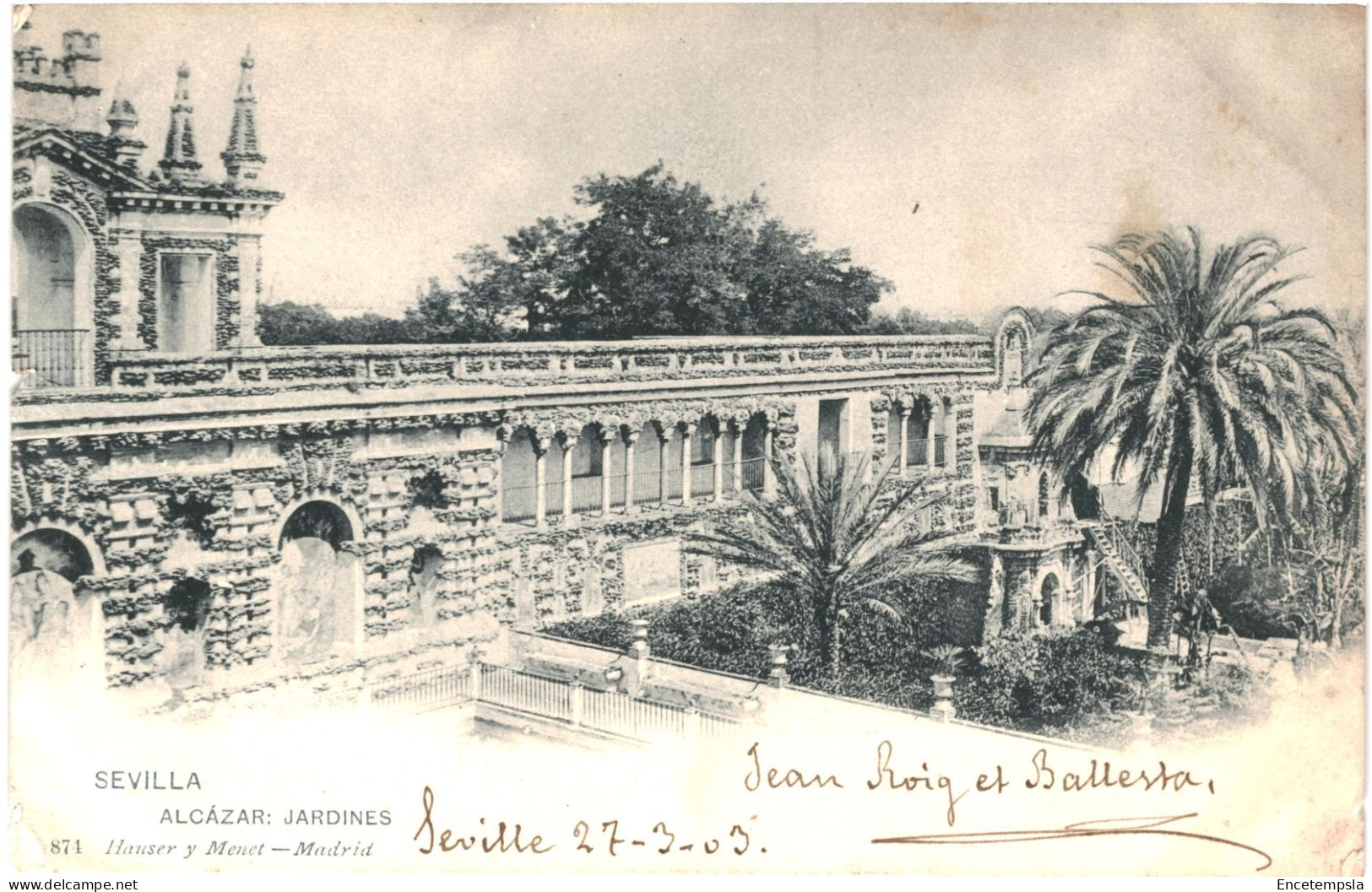 CPA Carte Postale Espagne Sevilla Alcazar Jardines 1903 VM80401ok - Sevilla (Siviglia)