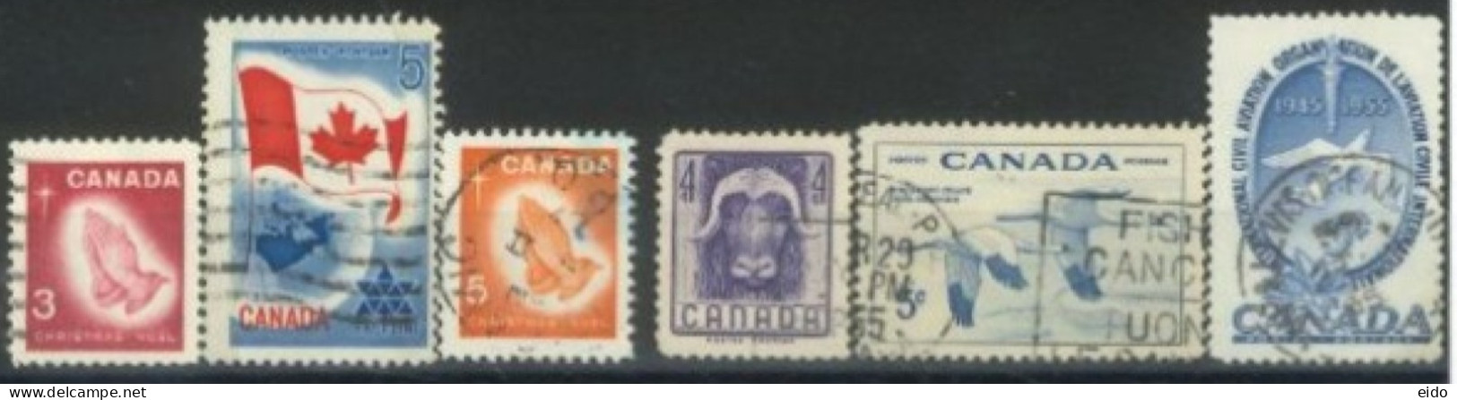 CANADA - 1955/67, STAMPS SET OF 6, USED. - Oblitérés