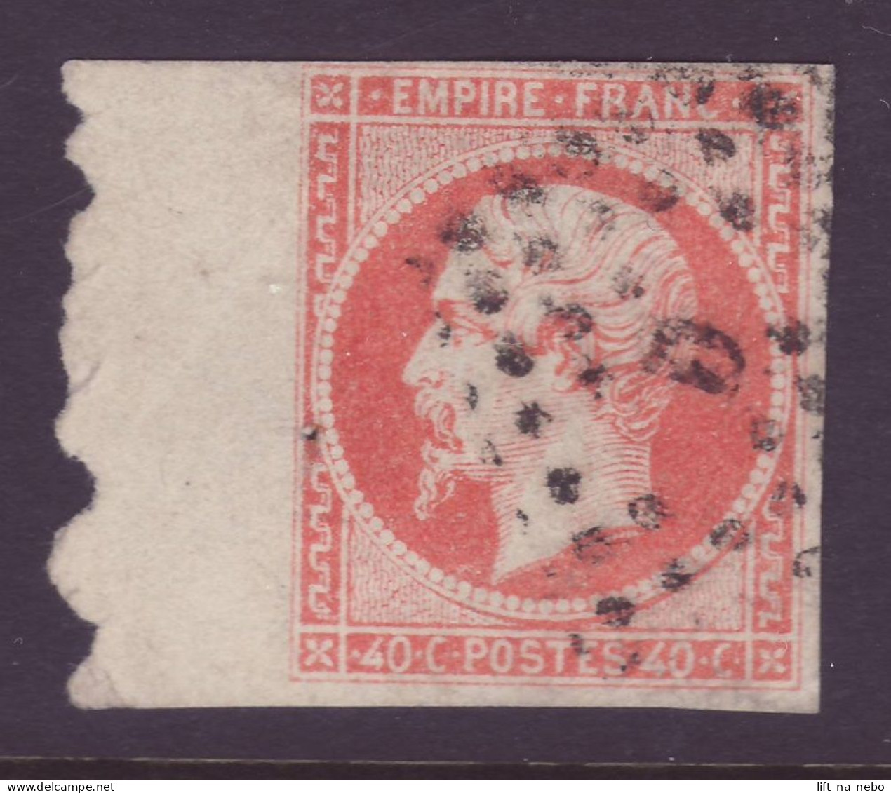 FRANCE 1853-1860 Stamp 40 C YT N°16 Pin Hole Canceled - 1853-1860 Napoleon III