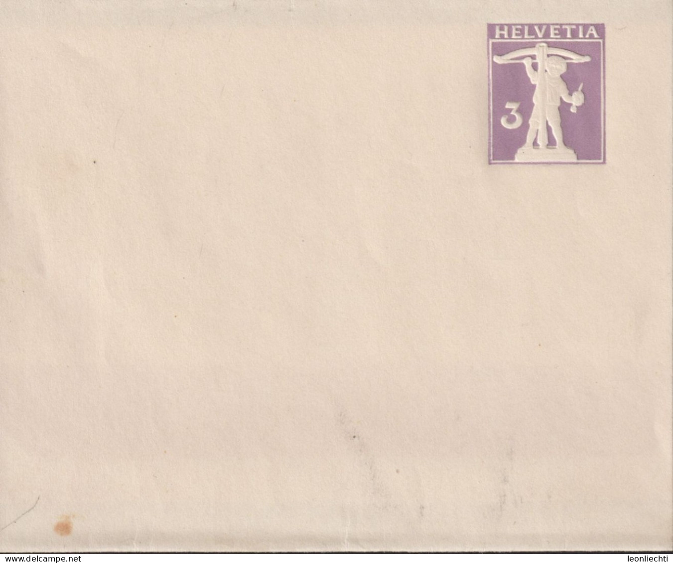 1916 Schweiz Streifband Zum: 33 ** 3 Cts Hellblauviolett, Tell Knabe - Enteros Postales