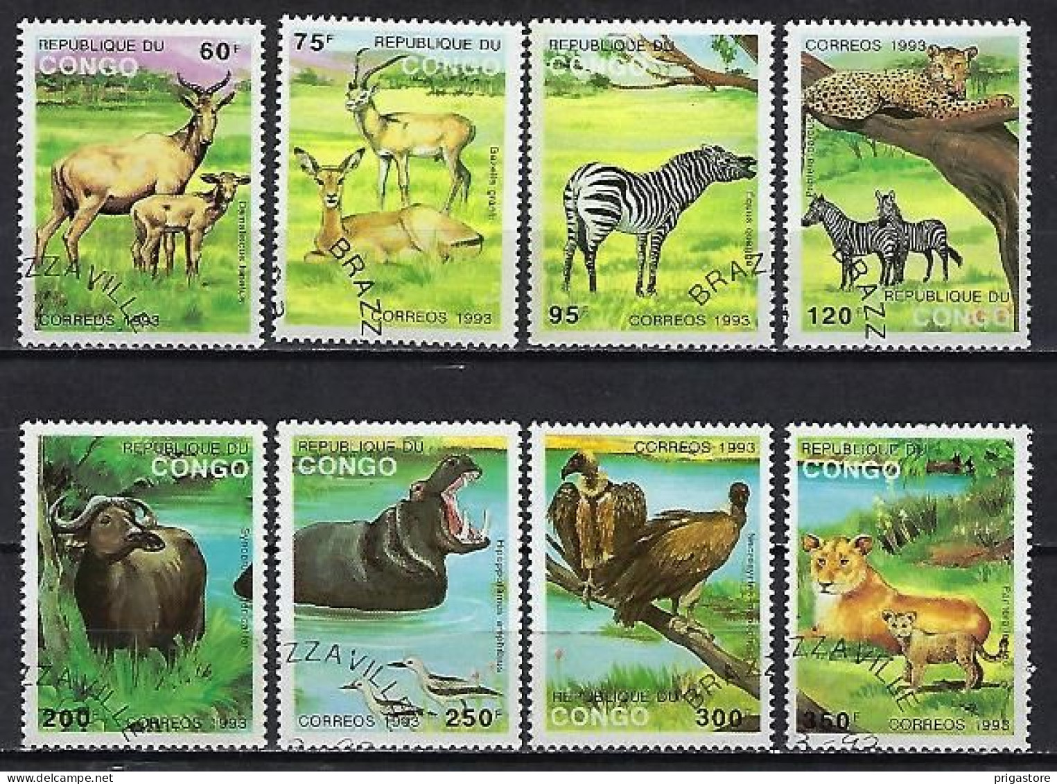 Congo 1993 Animaux Sauvages (607) Yvert 971 à 978 Oblitérés Used - Used