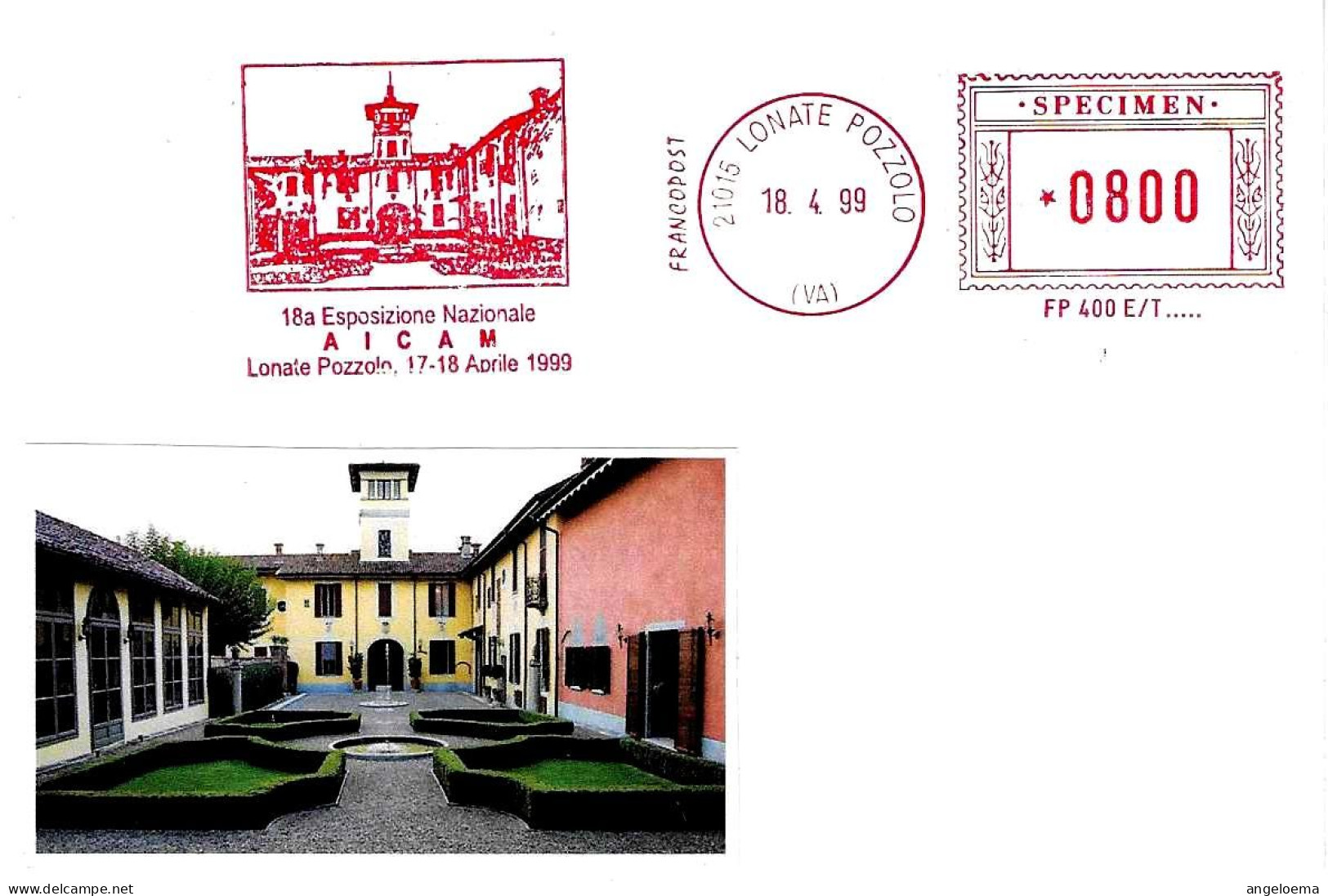 ITALIA ITALY - 1999 LONATE POZZOLO (VA) Villa Porro - Ema Affrancatura Meccanica Rossa Red Meter SPECIMEN - 291 - Andere & Zonder Classificatie