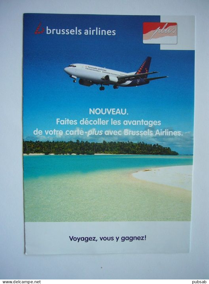 Avion / Airplane / BRUSSELS AIRLINES / Boeing 737 / Pub Carte-plus - Brussels Airlines / Dépliant 3 Volets - Pubblicità