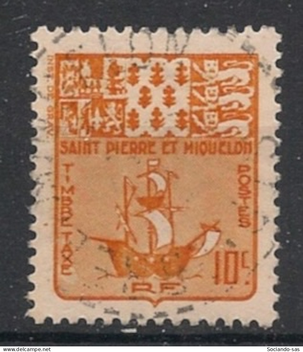SPM - 1947 - Taxe TT N°YT. 67 - Armoiries 10c Jaune - Oblitéré / Used - Postage Due