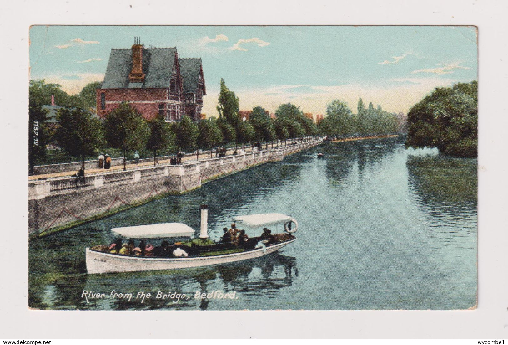 ENGLAND - Bedford River From The Bridge Used Vintage Postcard - Bedford