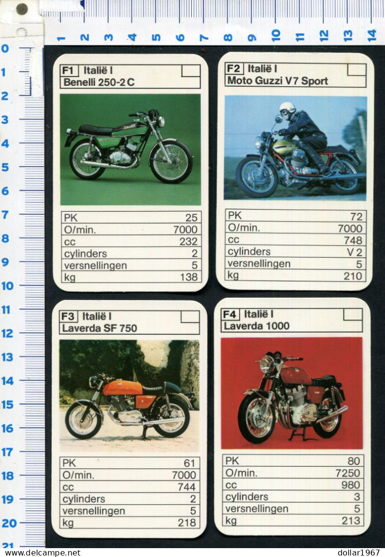 32 x kaarten Race - Motoren  kwartet 1975 in origineel doosje   - 2 scans for condition.(Originalscan !!)