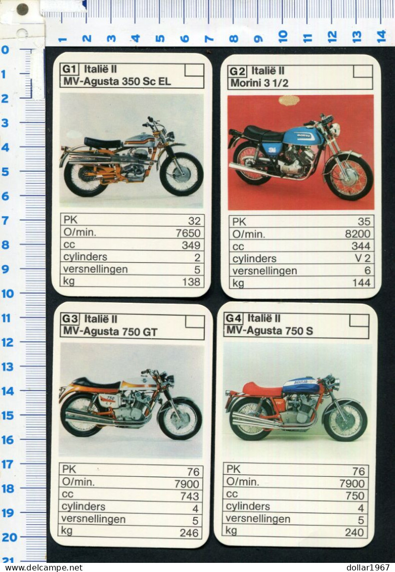 32 x kaarten Race - Motoren  kwartet 1975 in origineel doosje   - 2 scans for condition.(Originalscan !!)