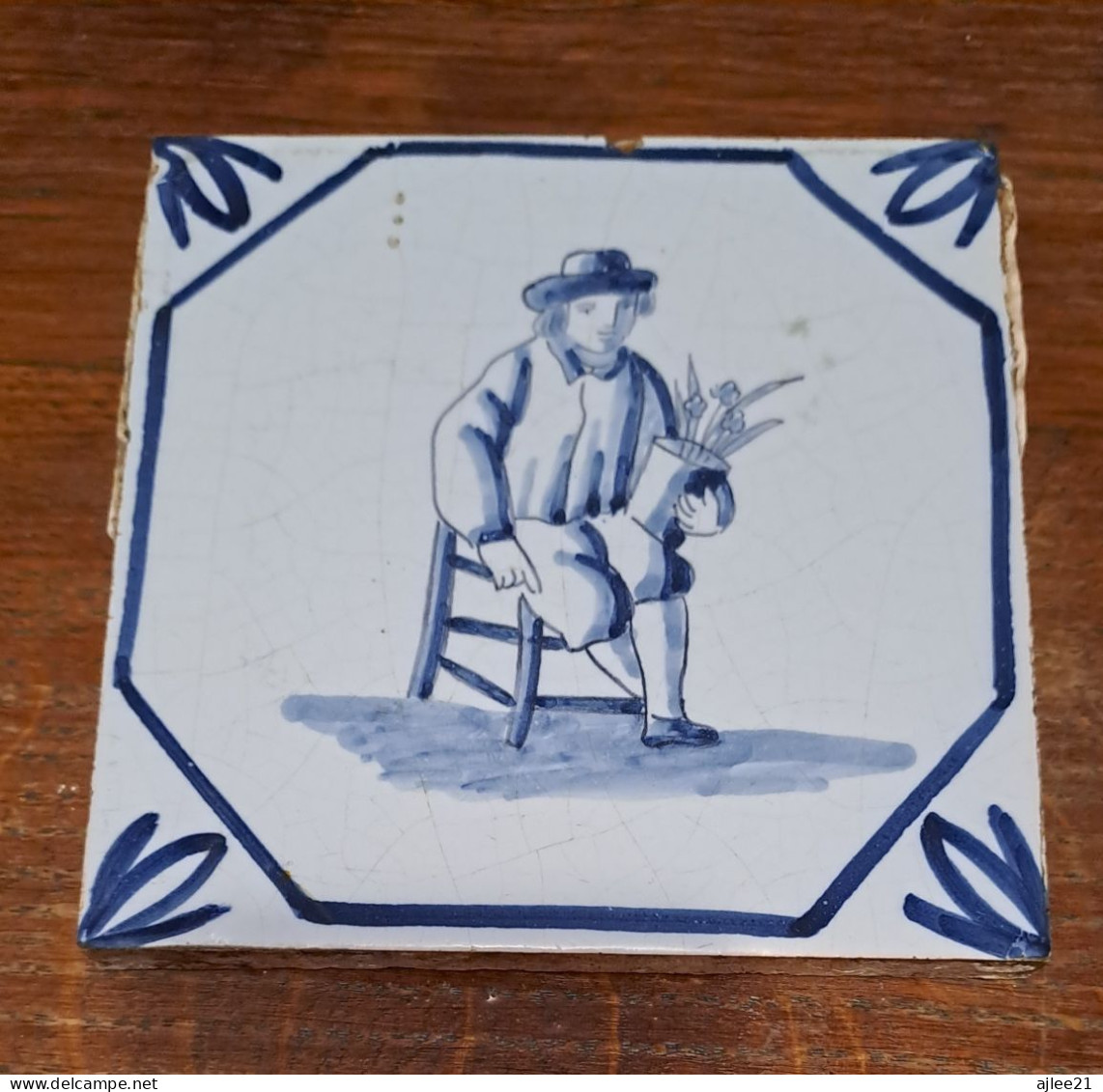 Carreau Delft Antique. Holland. 13 Cm X 13 Cm. 7. - Delft (NLD)