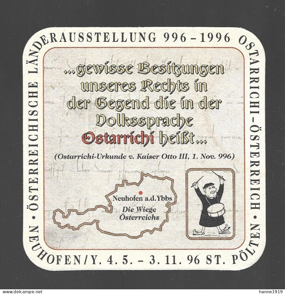 Beer Coaster Kaiser Jubilaums Brau Bierviltje Ostarrichi Osterreich Htje - Sous-bocks