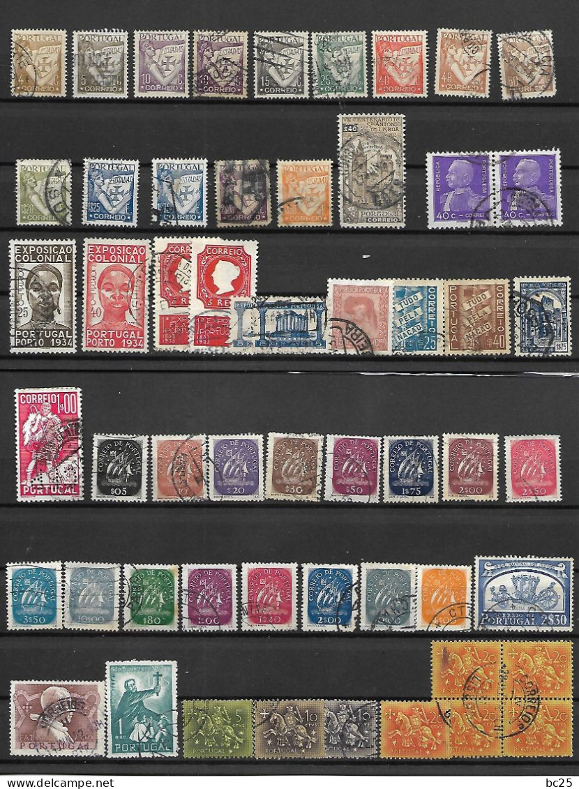 PORTUGAL- 101  DIVERS TRES BEAUX TIMBRES OBLITERES - PAS EMINCES-  DEPUIS 1931-38 - 2 SCANS - Used Stamps