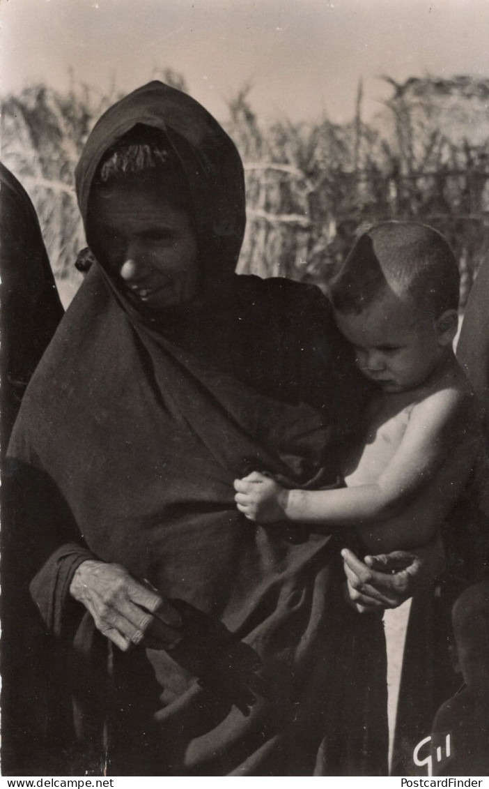 Mauritanie Type Of Femme Mother & Child Old RPC Arab Postcard - Non Classés