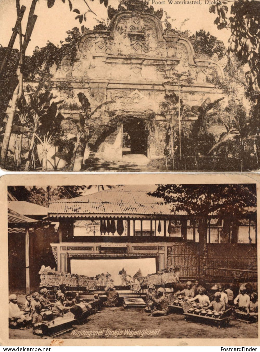 Poort Waterkasteel, Dokja 2x Indonesia Old Postcard S - Indonesië