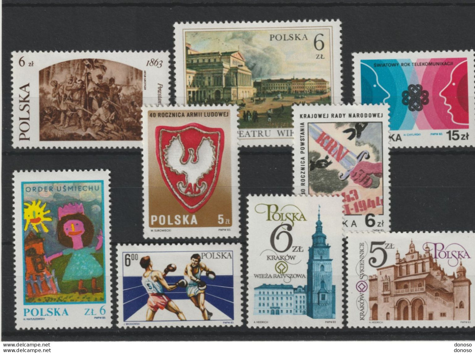 POLOGNE 1983 Yvert 2661-2662 + 2690 + 2699-2702 + 2709-2710 NEUF** MNH Cote : 4  Euros - Unused Stamps