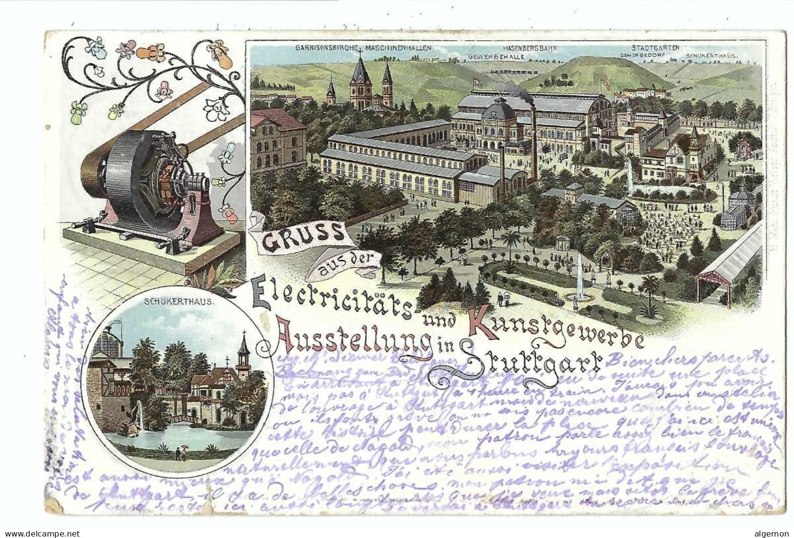 32504 -  Stuttgart Gruss Aus Der Electricitäts Und Kunstgewerbe Ausstellung In Stuttgart Circulée 1898 - Stuttgart