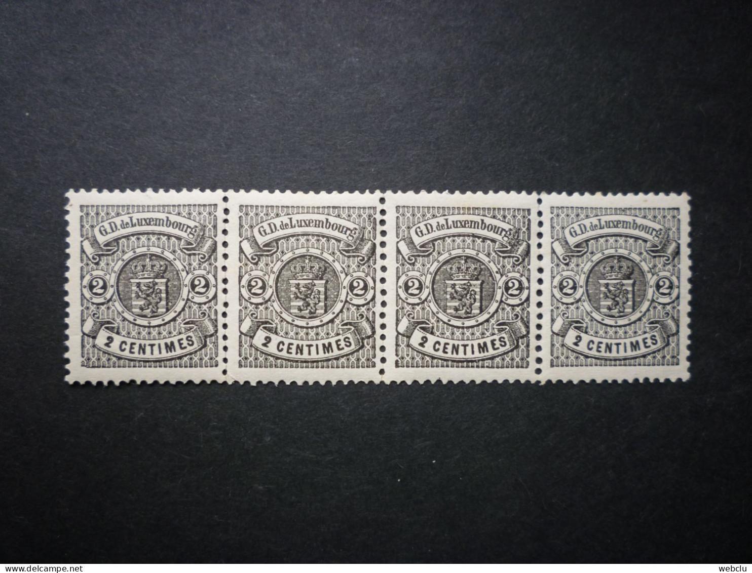Luxemburg Luxembourg Armoiries 1880 Mi 38A **, Originalgummi, Im 4er-Streifen, RARR!! - 1859-1880 Wappen & Heraldik