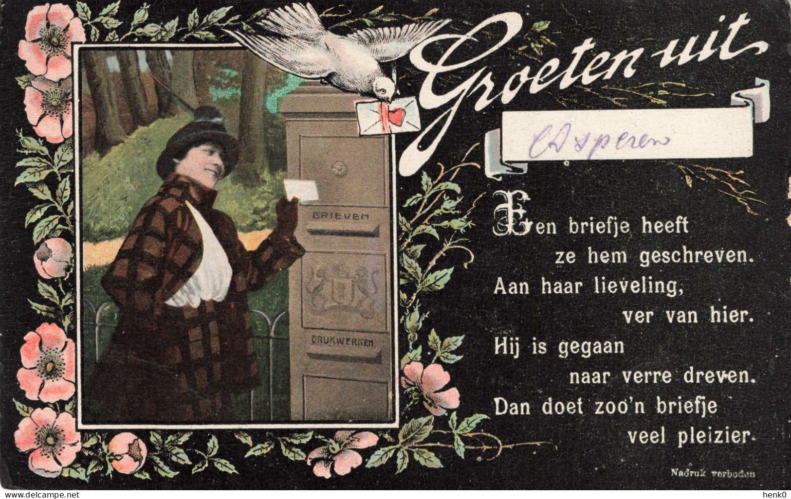 Asperen Groeten Uit Fantasiekaart Oud 1916 C3134 - Otros & Sin Clasificación