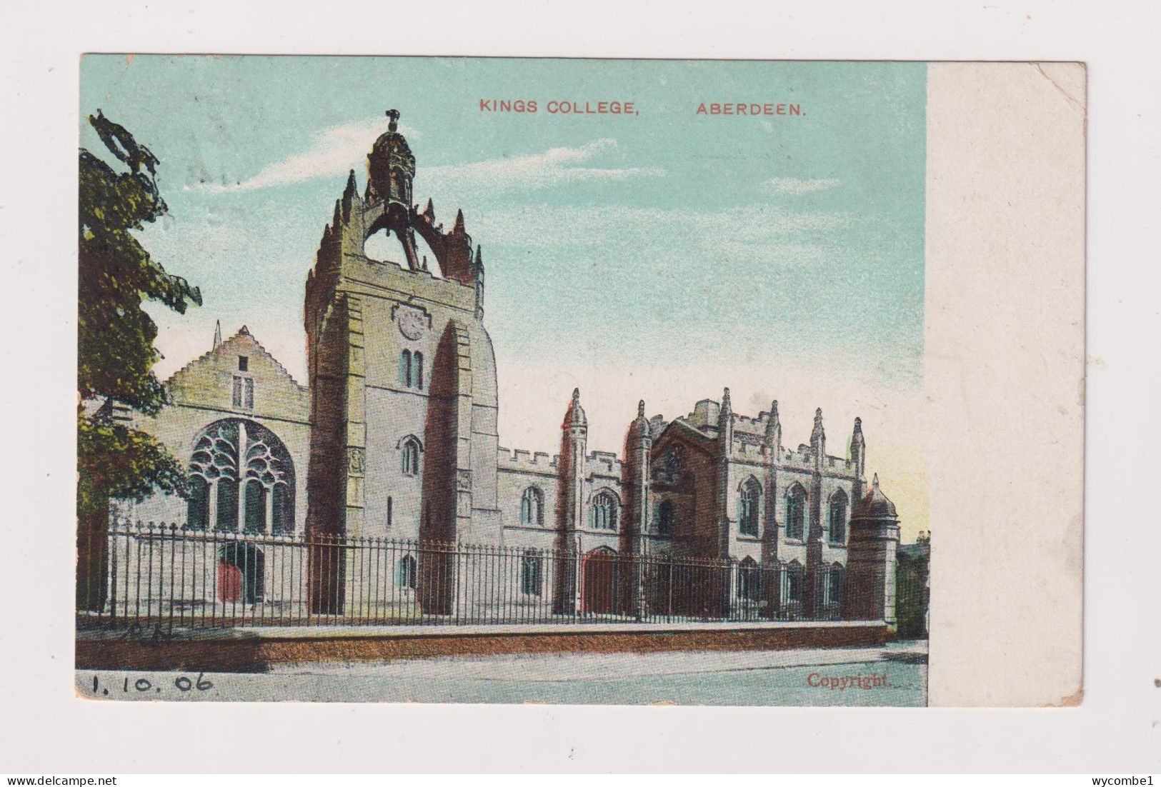 SCOTLAND - Aberdeen Kings College Used Vintage Postcard - Aberdeenshire