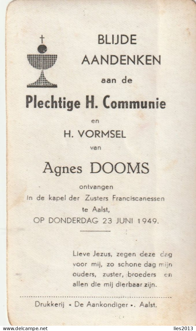 H. Communie, Agnes Dooms, AAlst, 2 Scans - Religion &  Esoterik