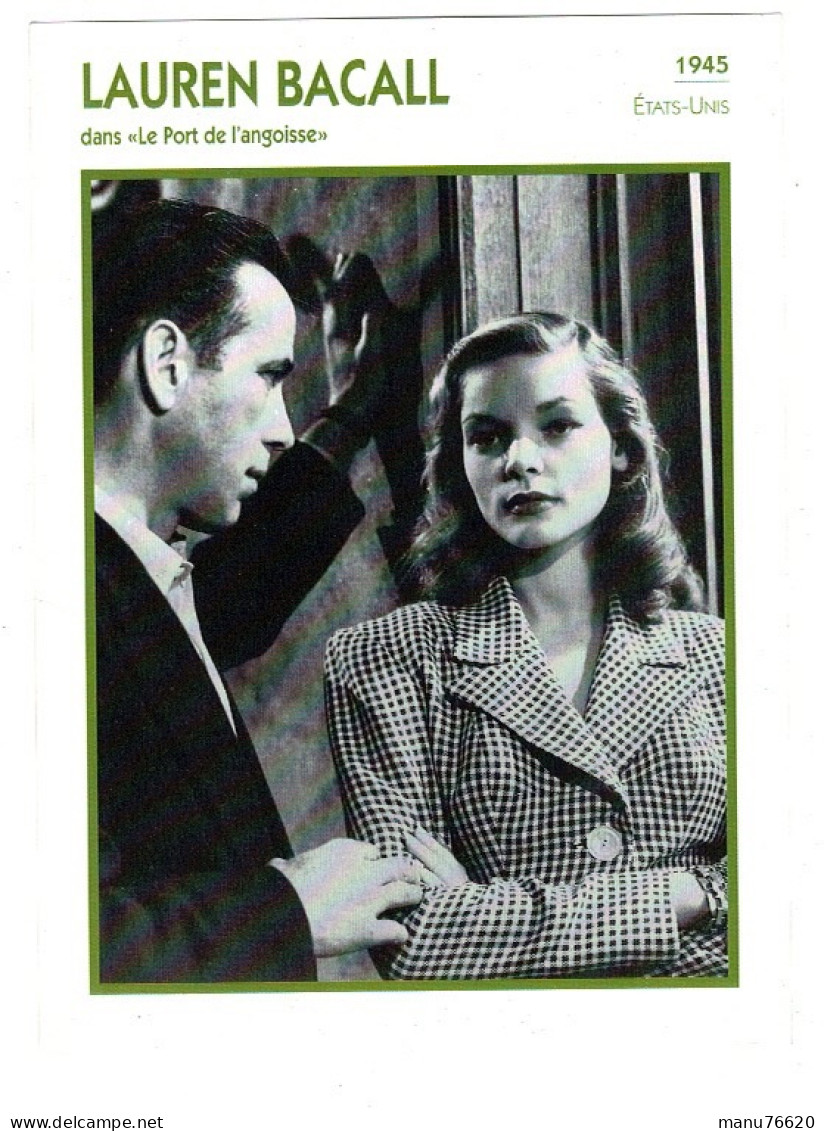 Ref 2 - Photo L'encyclopédie Du Cinéma : Lauren Bacall  - Etats-Unis . - Europe