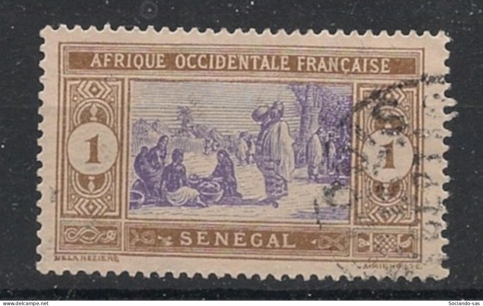 SENEGAL - 1914-17 - N°YT. 53 - Marché 1c Brun Et Violet - Oblitéré / Used - Gebruikt