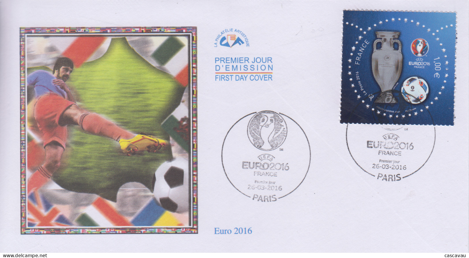 Enveloppe  FDC   1er  Jour   FRANCE   FOOTBALL   UEFA   EURO  2016 - 2010-2019